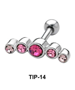 Pink Stones Helix Ear Piercing TIP-14