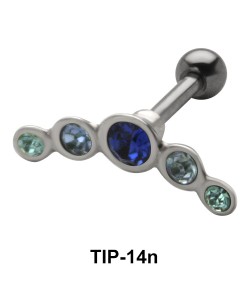 Blue Stones Helix Ear Piercing TIP-14n