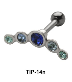 Blue Stones Helix Ear Piercing TIP-14n