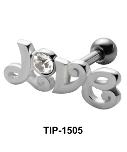 Stone Set Love Shaped Helix Piercing TIP-1505