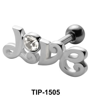 Stone Set Love Shaped Helix Piercing TIP-1505