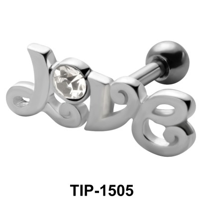 Stone Set Love Shaped Helix Piercing TIP-1505