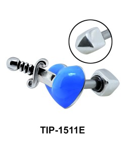 Blue Pierced Heart Helix Ear Piercing TIP-1511E 