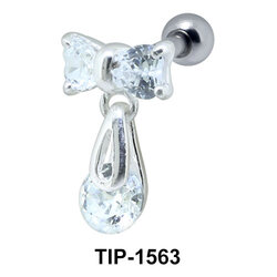 Pear Stone Dangling from Bow Piercing TIP-1563