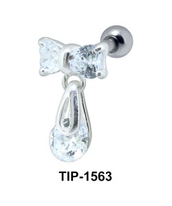 Pear Stone Dangling from Bow Piercing TIP-1563