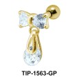 Pear Stone Dangling from Bow Piercing TIP-1563