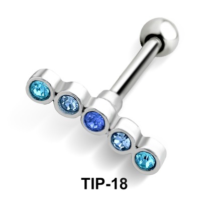 Blue Stones Helix Ear Piercing TIP-18