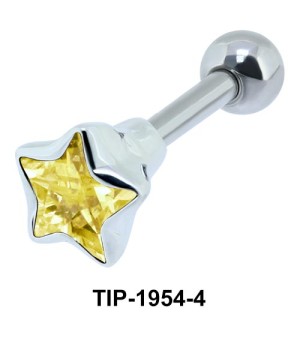 Golden Diamond and Star CZ TIP-1954-4