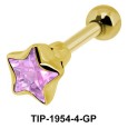 Golden Diamond and Star CZ TIP-1954-4