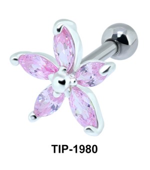 Floral Stone Helix Ear Piercing TIP-1980