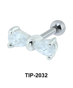 Stone Bow Helix Ear Piercing TIP-2032