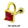 Red Stone Lock Helix Ear Piercing TIP-2035