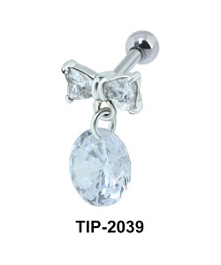 Hanging Stone Bow Helix Ear Piercing TIP-2039