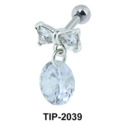 Hanging Stone Bow Helix Ear Piercing TIP-2039