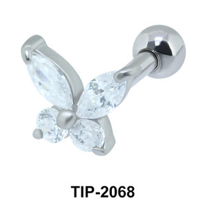4 Stoned Helix Ear Piercing Romantic Line TIP-2068
