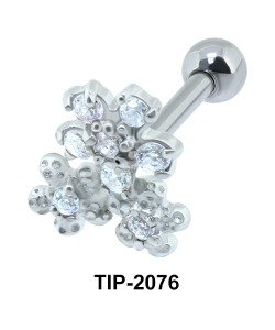 Stone Studded Helix Ear Piercing Romantic Line TIP-2076