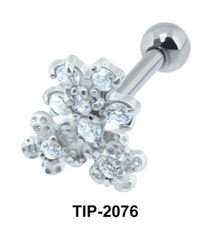 Stone Studded Helix Ear Piercing Romantic Line TIP-2076