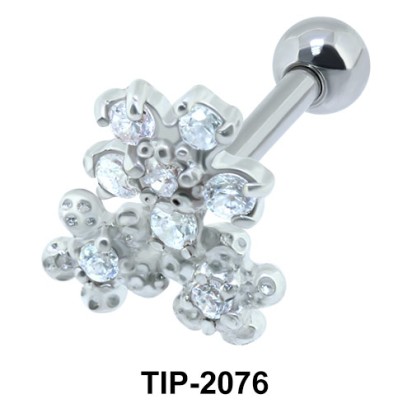 Stone Studded Helix Ear Piercing Romantic Line TIP-2076