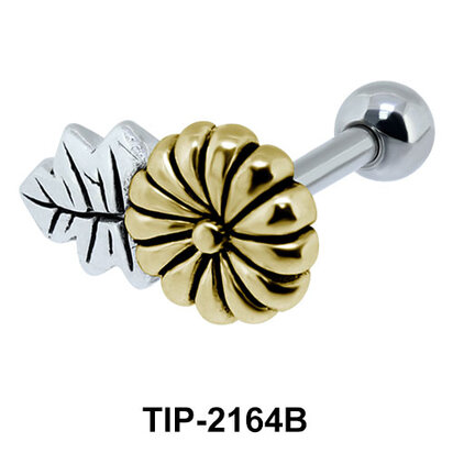 Golden Flower Helix Ear Piercing Leave TIP-2164B