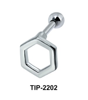 Hollow Hexagon Helix Ear Piercing TIP-2202