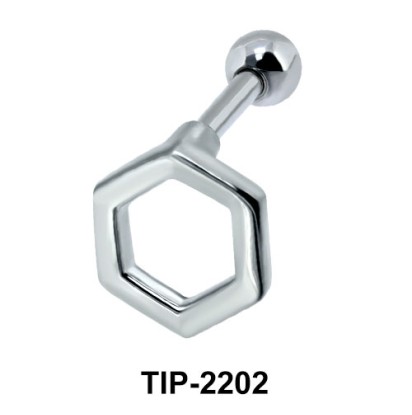 Hollow Hexagon Helix Ear Piercing TIP-2202