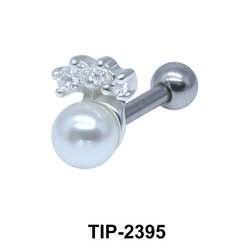 Pearl with Stones Helix Ear Piercing TIP-2395