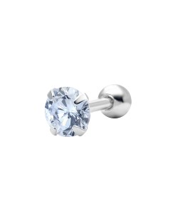 Round CZ Stone Silver Helix Ear TIP-2517