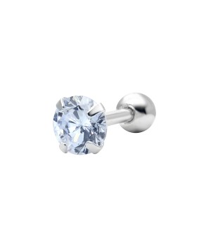 Round CZ Stone Silver Helix Ear TIP-2517