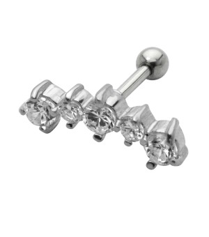 Crystal Stones Helix Ear Piercing TIP-253-CR