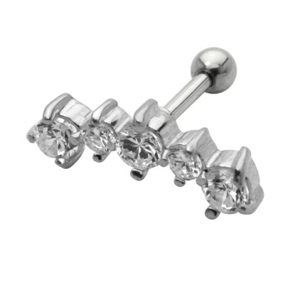 Crystal Stones Helix Ear Piercing TIP-253-CR