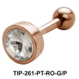 Bezel Set Round Stone Helix TIP-261PT