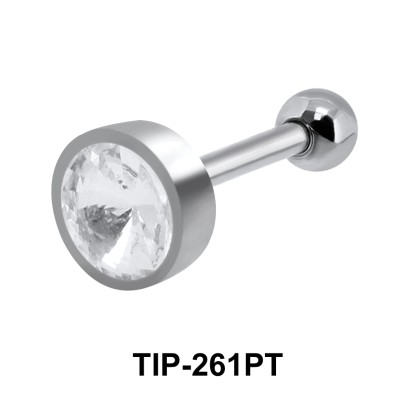 Bezel Set Round Stone Helix TIP-261PT