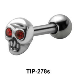 Stone Set Small Skull Shaped Helix Piercing TIP-278s