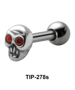 Stone Set Small Skull Shaped Helix Piercing TIP-278s