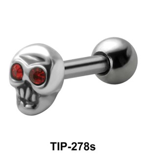 Stone Set Small Skull Shaped Helix Piercing TIP-278s