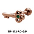 Stone Set Key Shaped Helix Piercing TIP-372