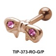 Stone Set Bow Shaped Helix Piercing TIP-373