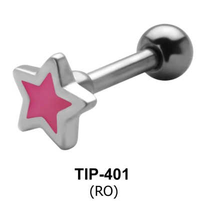 Enameled Star Shaped Helix Piercing TIP-401