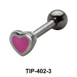 Enameled Heart Shaped Helix Piercing TIP-402-3