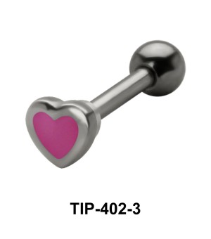 Enameled Heart Shaped Helix Piercing TIP-402-3