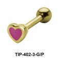 Enameled Heart Shaped Helix Piercing TIP-402-3