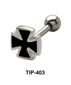 Enameled Cross Shaped Helix Piercing TIP-403