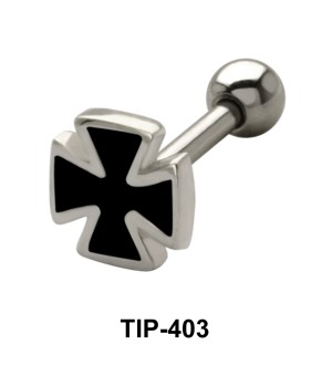 Enameled Cross Shaped Helix Piercing TIP-403