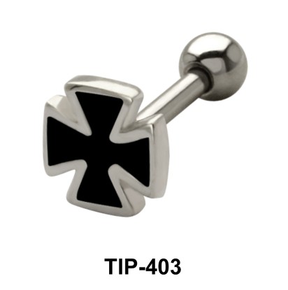 Enameled Cross Shaped Helix Piercing TIP-403