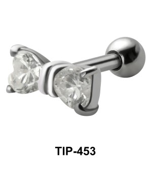 Stone Set Bow Shaped Helix TIP-453