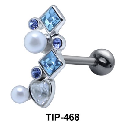 Multiple Stones Set Helix Ear Piercing TIP-468