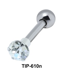 Prong Set Round Stone Helix Piercing TIP-610n