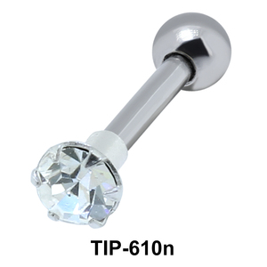 Prong Set Round Stone Helix Piercing TIP-610n