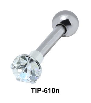 Prong Set Round Stone Helix Piercing TIP-610n