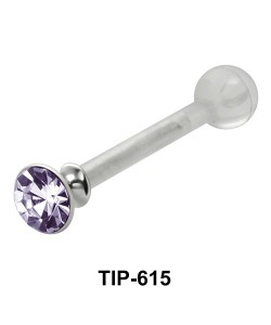 Bezel Set Stone PTFE Internal Barbells TIP-615